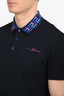 Versace Black Logo Embroidered Greca Collar Polo T-Shirt Size M Mens