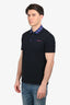 Versace Black Logo Embroidered Greca Collar Polo T-Shirt Size M Mens