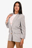 L'Academie Light Blue Plaid Blazer Size S