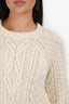 Maje Cream Wool Blend Cable Knit Sweater Size 1