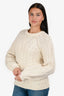 Maje Cream Wool Blend Cable Knit Sweater Size 1