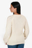 Maje Cream Wool Blend Cable Knit Sweater Size 1