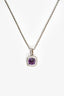 David Yurman Sterling Silver/Amythest/Diamond Petite Albion Pendant Necklace
