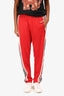 Gucci Red Monogram Striped Joggers Size S