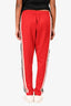 Gucci Red Monogram Striped Joggers Size S
