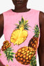 Dolce & Gabbana Pink Pineapple Printed Sleeveless Dress Est. Size M