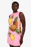 Dolce & Gabbana Pink Pineapple Printed Sleeveless Dress Est. Size M