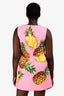 Dolce & Gabbana Pink Pineapple Printed Sleeveless Dress Est. Size M