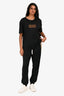 Gucci Black Tan GG Monogram Striped Joggers Size S