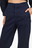 Dissel Navy Denim Cropped Jacket With Wide Leg Trousers Set Size S