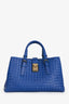 Bottega Veneta Cobalt Blue Intrecciato Roma Tote with Strap