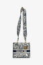 Christian Dior 2022 Navy/White Jacquard D-Lite Medium Top Handle with Strap
