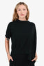 Sacai Black Pleated Asymmetrical Top Size 1