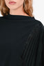 Sacai Black Pleated Asymmetrical Top Size 1