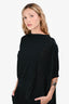 Sacai Black Pleated Asymmetrical Top Size 1