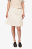Chloe Cream Cotton Laced Detail Skirt Size 40