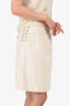 Chloe Cream Cotton Laced Detail Skirt Size 40