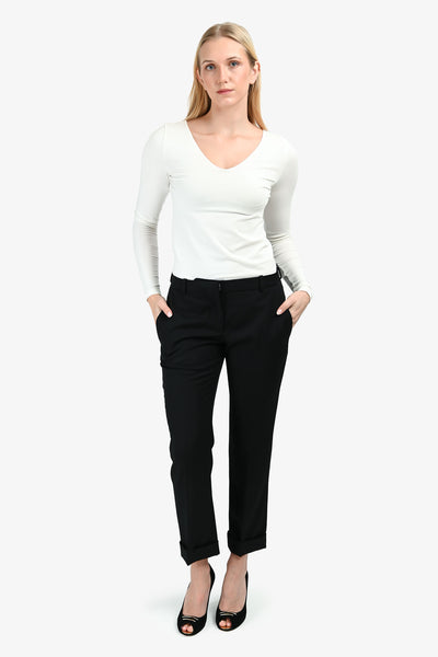 Alexander McQueen Black Wool Tailored Trousers Size 42 – Mine & Yours