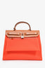Hermès 2016 Orange Canvas/Tan Leather Herbag 31