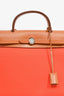 Hermès 2016 Orange Canvas/Tan Leather Herbag 31