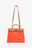 Hermès 2016 Orange Canvas/Tan Leather Herbag 31