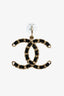 Pre-Loved Chanel™ Gold Toned Black Woven CC Drop Earrings