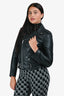 Saint Laurent Black Lambskin Cuff Studded Jacket Size 42