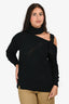 Jonathan Simkhai Black Wool/Cotton Knit Off The Shoulder Asymmetrical Sweater Size XS