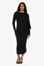 Rick Owens F/W 22 Black Wool Asymmetrical Maxi Dress Size S