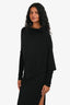 Rick Owens F/W 22 Black Wool Asymmetrical Maxi Dress Size S