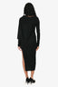 Rick Owens F/W 22 Black Wool Asymmetrical Maxi Dress Size S