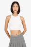 Juun.J White Knit Cropped Cut-Out Back Top Size 36