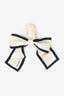 Pre-Loved Chanel™ 2022 White/Black Silk Twill Scrunchie