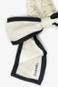 Pre-Loved Chanel™ 2022 White/Black Silk Twill Scrunchie