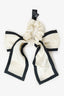 Pre-Loved Chanel™ 2022 White/Black Silk Twill Scrunchie