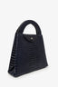 Maison Martin Margiela Navy Croc Embossed Oversized Bag
