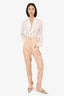 Jean Paul Gaultier Pink Satin Floral Slim Leg Trousers Size 8