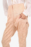 Jean Paul Gaultier Pink Satin Floral Slim Leg Trousers Size 8