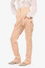 Jean Paul Gaultier Pink Satin Floral Slim Leg Trousers Size 8