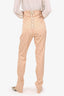 Jean Paul Gaultier Pink Satin Floral Slim Leg Trousers Size 8