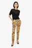 D&G Dolce & Gabbana Tiger Print Slim Leg High Waisted Pants Size 42