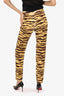 D&G Dolce & Gabbana Tiger Print Slim Leg High Waisted Pants Size 42
