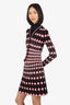 Alaïa Red/Black Knit Patterned Cardigan + Skirt Size 38