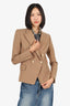Balmain Beige Double Breasted Textured Blazer Size 40