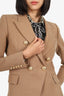 Balmain Beige Double Breasted Textured Blazer Size 40