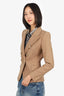 Balmain Beige Double Breasted Textured Blazer Size 40