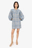 Ganni Blue/Black Check Mini Dress Size 36