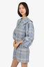 Ganni Blue/Black Check Mini Dress Size 36