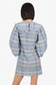 Ganni Blue/Black Check Mini Dress Size 36