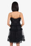 Escada Black Polka Dot Tulle Bow Detail Mini Dress Size 38